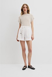 Organically Grown Linen Tuck Front Short