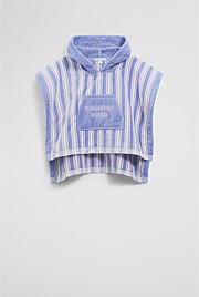 Cotton Stripe Logo Poncho
