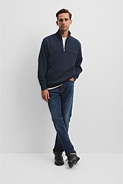 Australian Cotton Modern Logo Half Zip Sweat