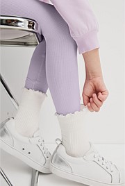 Organically Grown Cotton Blend Solid Rib Legging