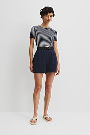 Organically Grown Linen Tuck Front Short