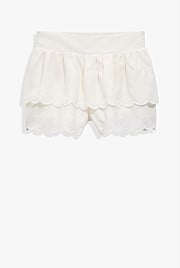 Scallop Linen Cotton Skort