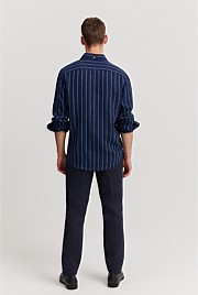 Regular Fit Organically Grown Linen Pinstripe Shirt