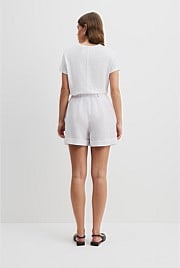 Organically Grown Linen Tuck Front Short