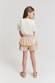 Scallop Linen Skort