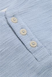 Organically Grown Cotton Blend Slub Texture Henley