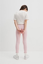 Organically Grown Cotton Blend Solid Rib Legging