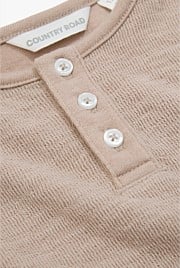 Organically Grown Cotton Double Faced Textured Henley