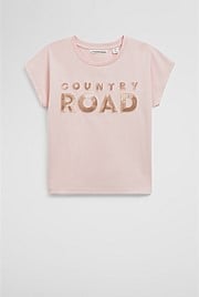 Organically Grown Cotton Sequin Logo T-Shirt