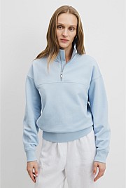 Australian Good Earth Cotton Zip Collar Sweat