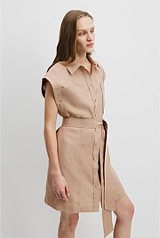 Organically Grown Linen Pocket Detail Dress