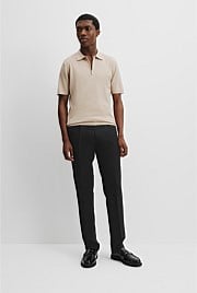 Cotton Silk Zip Knit Polo