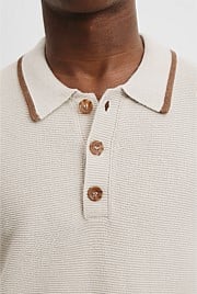 Cotton Linen Tipped Textured Polo