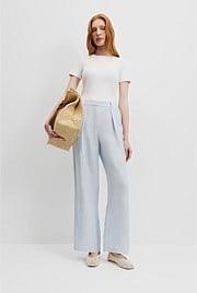 Organically Grown Linen Tuck Front Pant