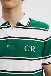 Australian Cotton CR Logo Stripe Pique Polo