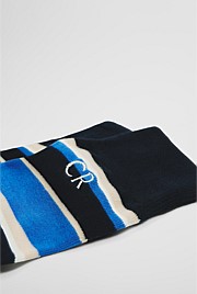 Australian Cotton Blend CR Classic Logo Striped Crew Sock