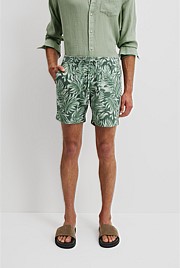 Organically Grown Linen 6'' Drawcord Print Short