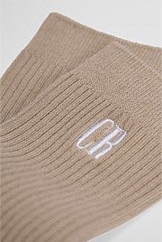 Australian Cotton Blend CR Ribbed Three-Quarter Crew Sock