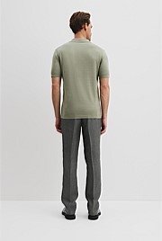 Australian Cotton Blend Silk Button Polo