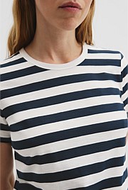 Australian Cotton Slub Stripe Short Sleeve T-Shirt