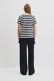 Australian Cotton Slub Stripe Short Sleeve T-Shirt