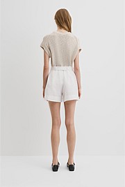 Organically Grown Linen Tuck Front Short