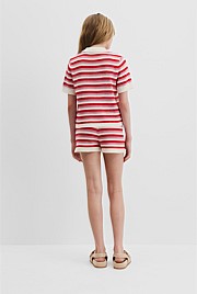 Teen Australian Cotton Stripe Polo Knit Top