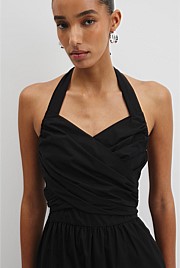 Organically Grown Cotton Halter Detail Midi Dress