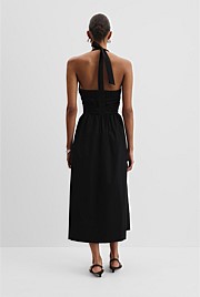 Organically Grown Cotton Halter Detail Midi Dress