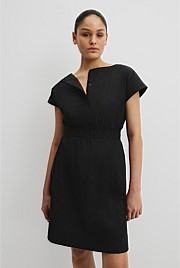 Australian Cotton Shirred Waist Mini Dress