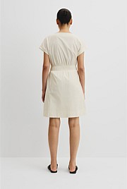Australian Cotton Shirred Waist Mini Dress