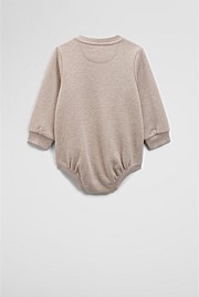 Organically Grown Cotton Logo Oversized Long Sleeve Bodysuit
