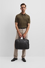 Australian Merino Short Sleeve Button Knit Polo