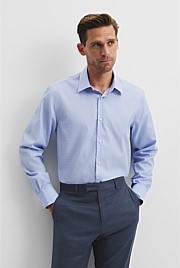 Regular Fit Grid Check Travel Shirt