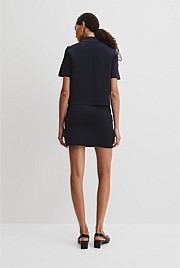 Short Sleeve Compact Zip Knit