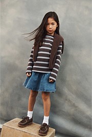 Organically Grown Cotton Stripe Long Sleeve Pique T-Shirt