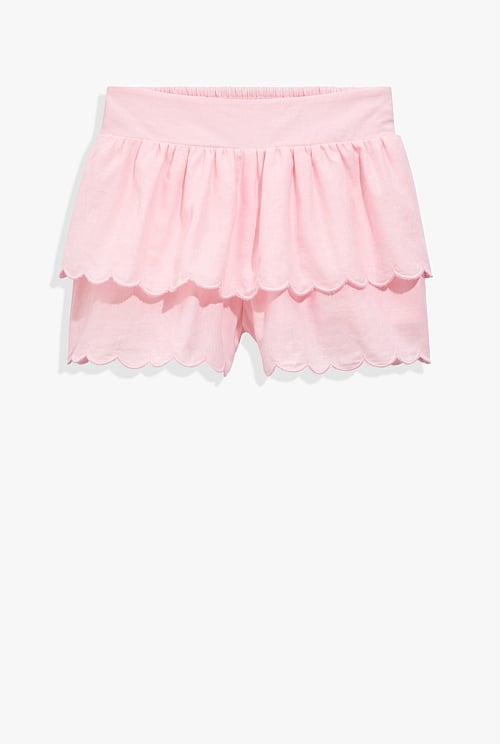 Scallop Linen Cotton Skort