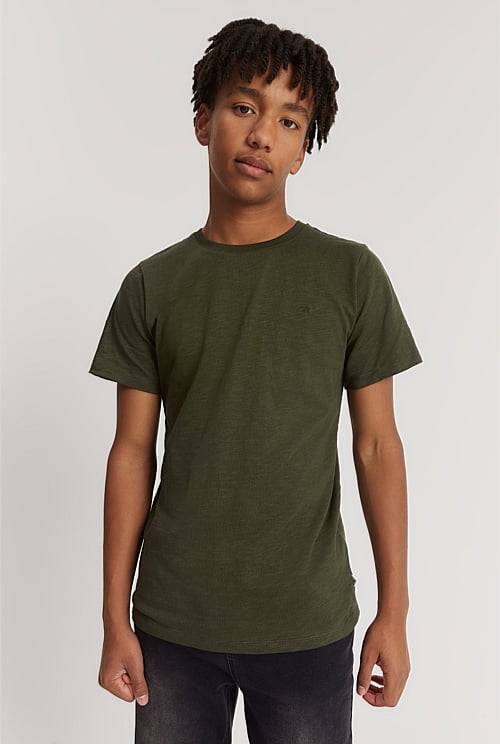 Teen Recycled Cotton Blend Plain CR Short Sleeve T-Shirt