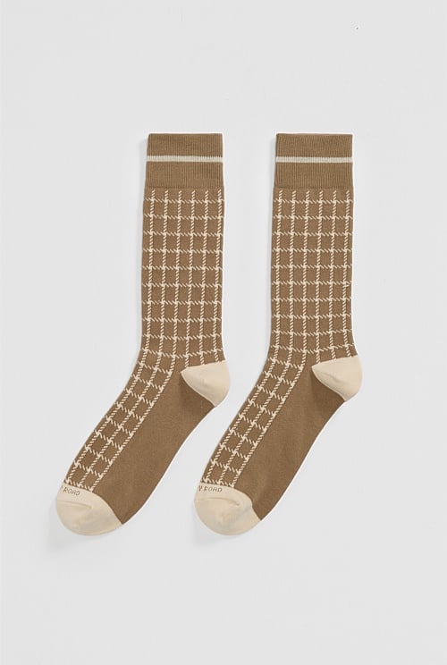 Australian Cotton Blend Gingham Sock