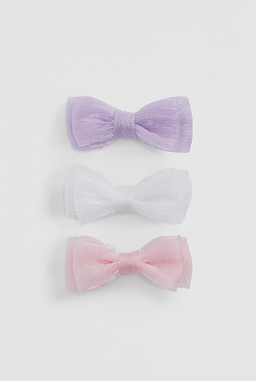 Shimmer Bow Pack of 3