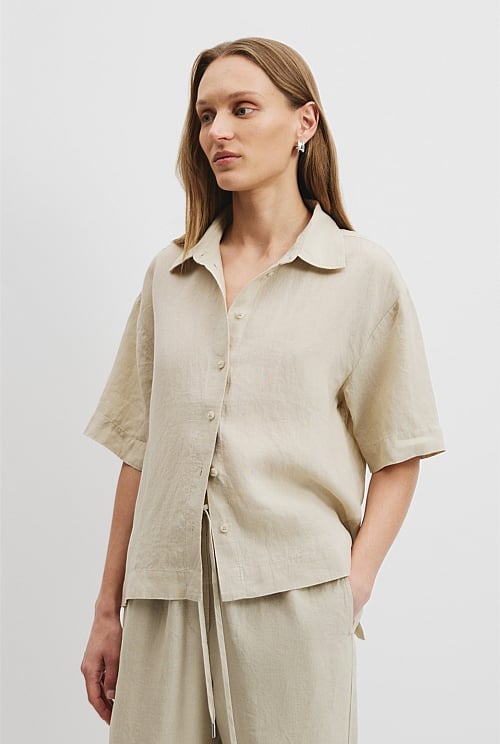 Organically Grown Linen Short Sleeve Shirt