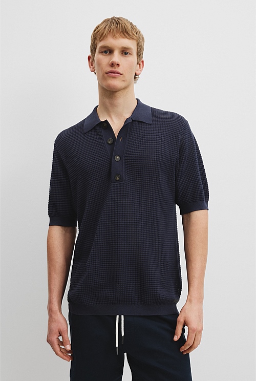 Australian Cotton Short Sleeve Waffle Knit