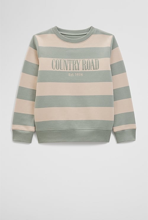 Verified Australian Cotton Heritage Stripe Sweat