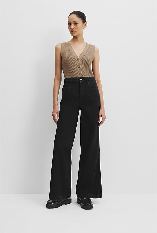 High Rise Wide Leg Jean