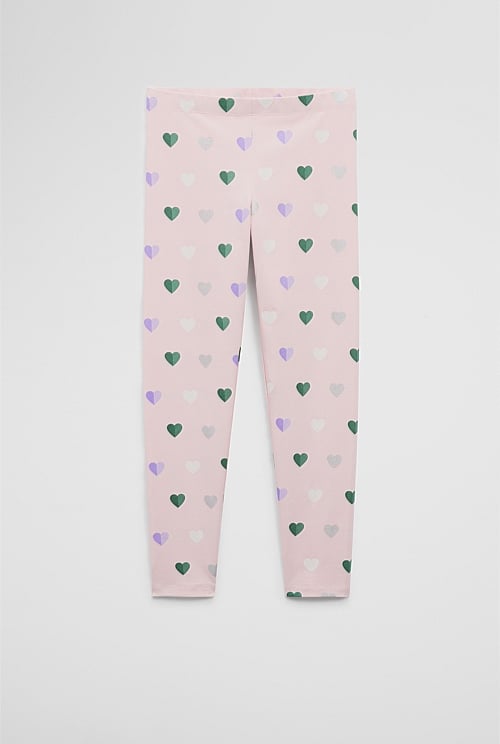 Organically Grown Cotton Blend Heart Legging