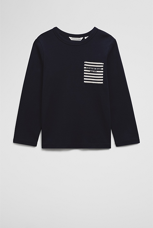 Cotton Long Sleeve Pocket T-Shirt