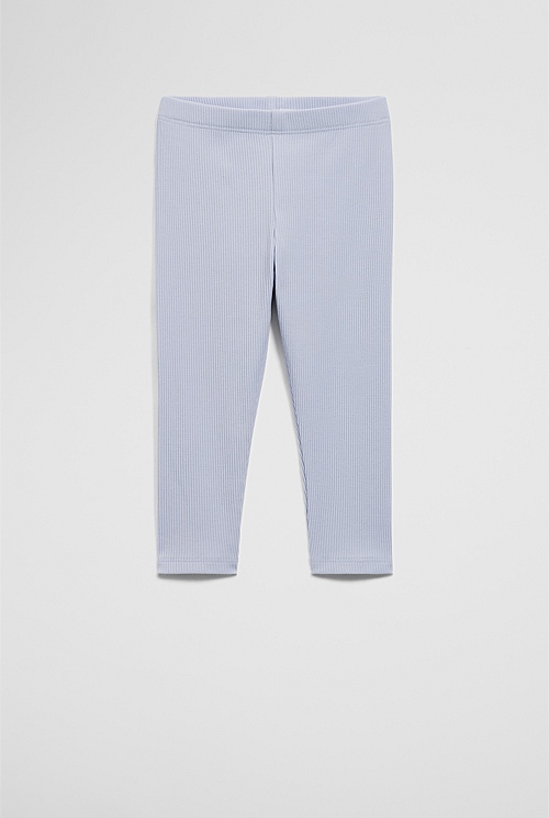 Organically Grown Cotton Blend Solid Rib Legging