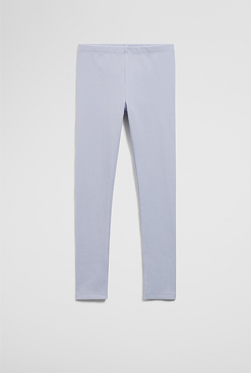 Organically Grown Cotton Blend Solid Rib Legging