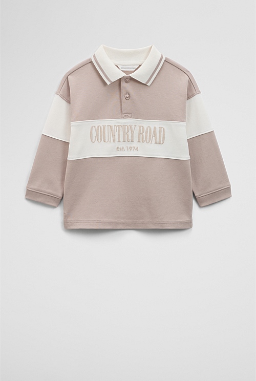Organically Grown Cotton Logo Rugby T-Shirt