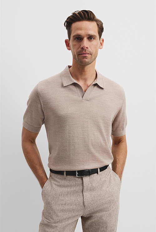 Australian Merino Short Sleeve Trophy Knit Polo